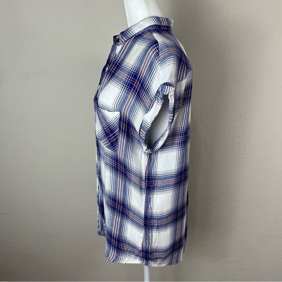 Rails White Plaid Flannel Sleeveless Button Down Shirt Women's Size Extra Small‎ - Picture 2 of 16